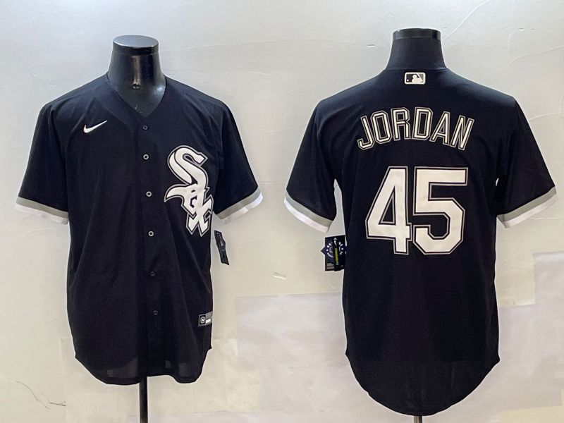 Men Chicago White Sox #45 Jordan Black Game 2025 Nike MLB Jersey style 2->chicago white sox->MLB Jersey